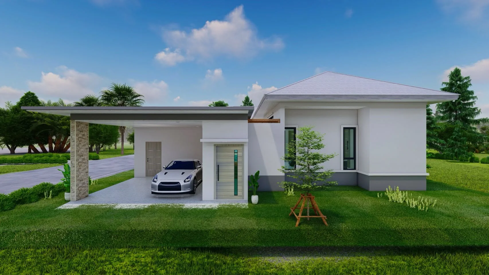 บ้านพักอาศัย Pool Villa ชั้นเดียว